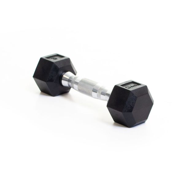 Body Power 2Kg Rubber Hex Dumbbells (x2)