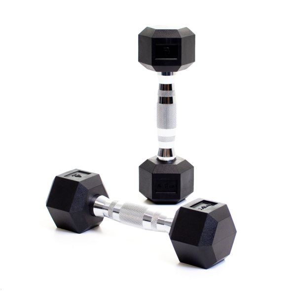 Body Power 2.5Kg Rubber Hex Dumbbells (x2)