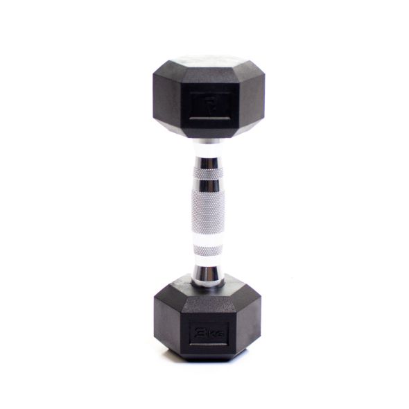 Body Power 3Kg Rubber Hex Dumbbells (x2)