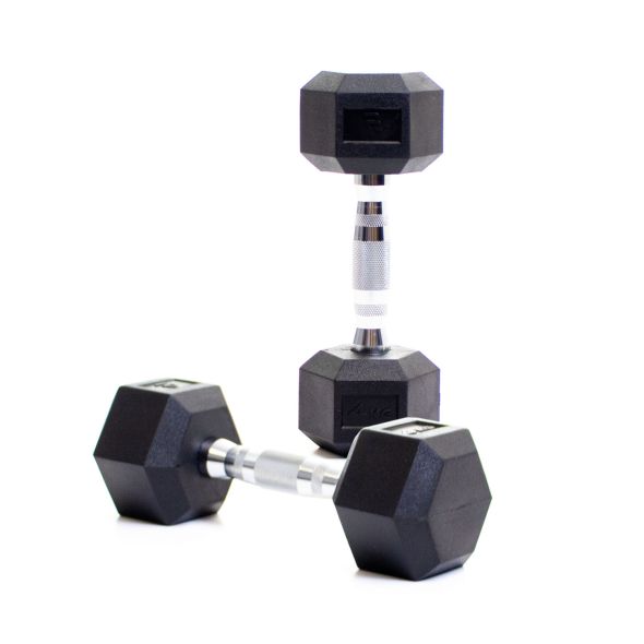 Body Power 4Kg Rubber Hex Dumbbells (x2)