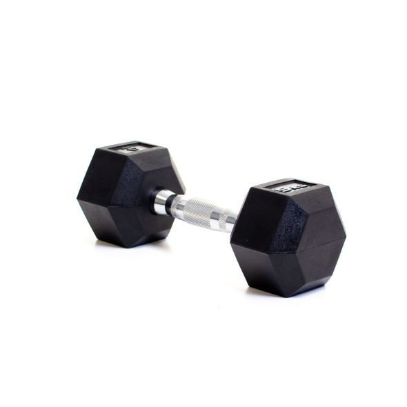Body Power 5Kg Rubber Hex Dumbbells (x2)