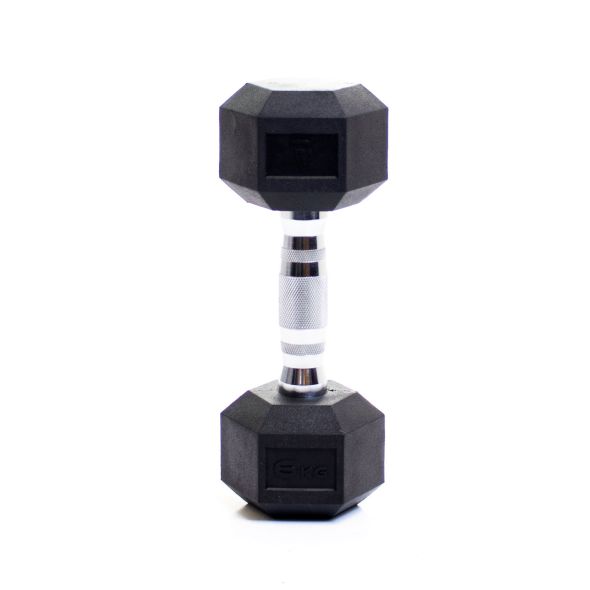 Body Power 6Kg Rubber Hex Dumbbells (x2)