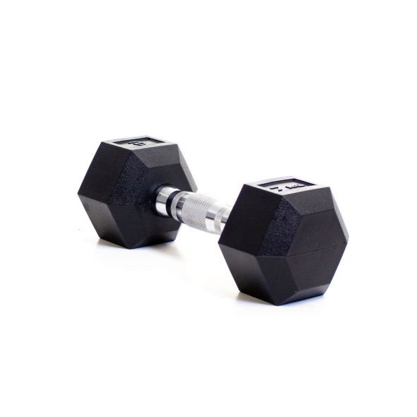 Body Power 7Kg Rubber Hex Dumbbells (x2)