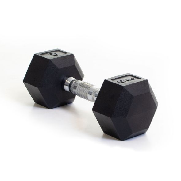 Body Power 9Kg Rubber Hex Dumbbells (x2)