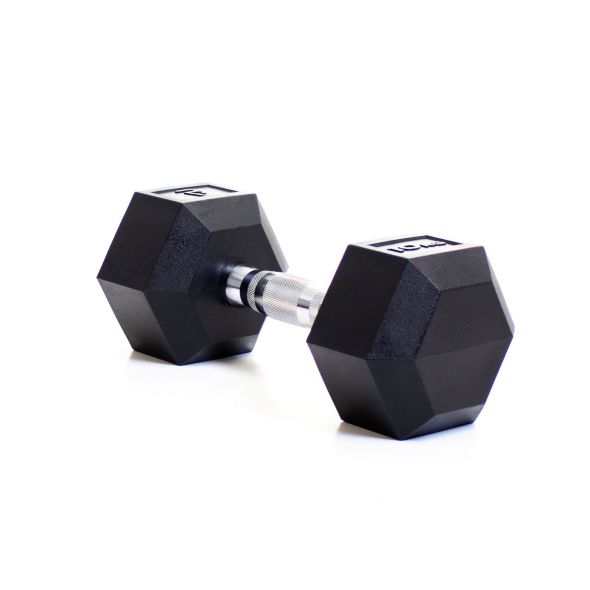 Body Power 10Kg Rubber Hex Dumbbells (x2)
