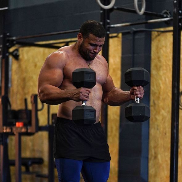 Body Power 12.5Kg Rubber Hex Dumbbells (x2)