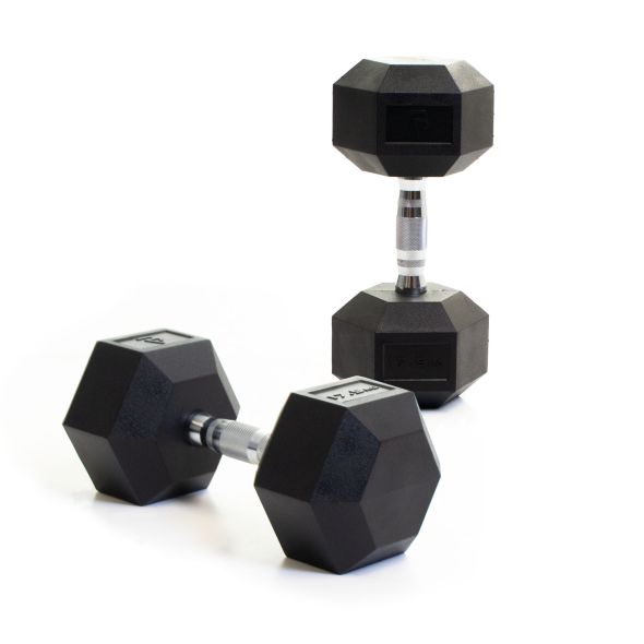 Body Power 17.5Kg Rubber Hex Dumbbells (x2)