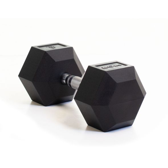 Body Power 20Kg Rubber Hex Dumbbells (x2)