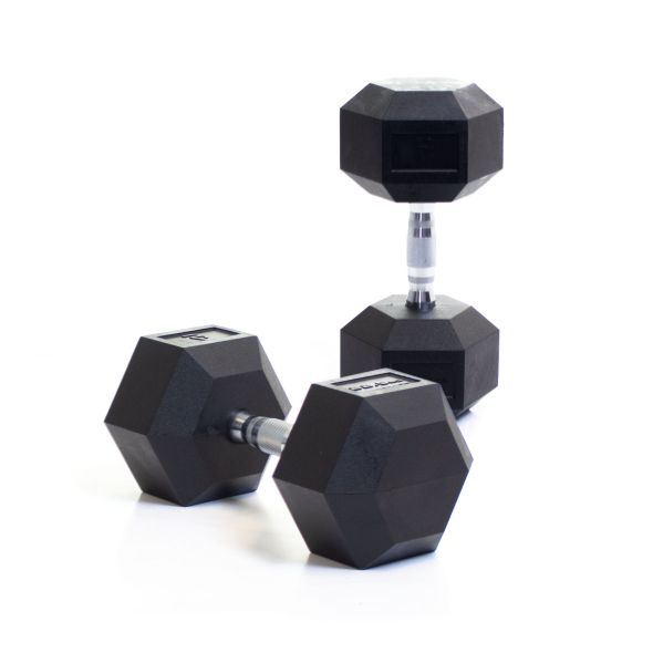 Body Power 22.5Kg Rubber Hex Dumbbells (x2)