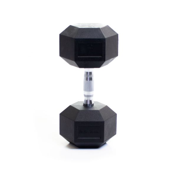 Body Power 25Kg Rubber Hex Dumbbells (x2)