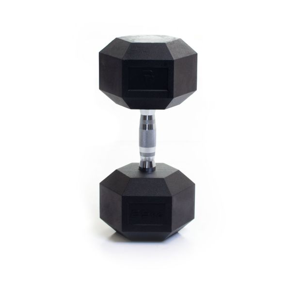 Body Power 27.5Kg Rubber Hex Dumbbells (x2)