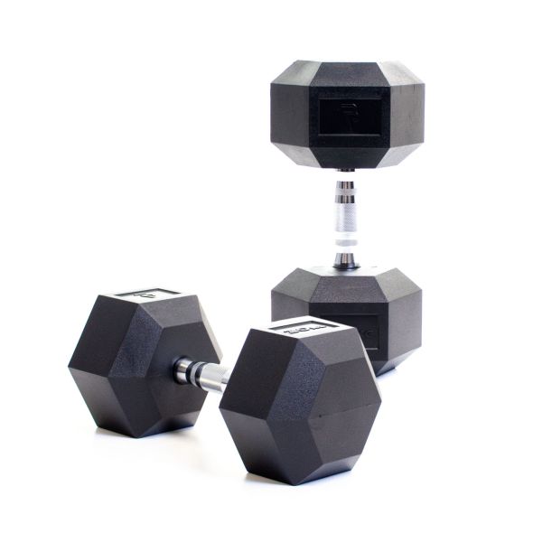 Body Power 30KG Rubber Hex Dumbbells (x2)