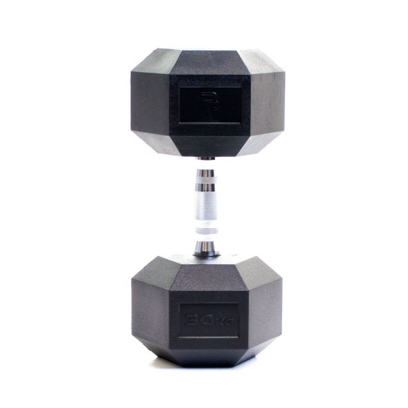 Body Power 30KG Rubber Hex Dumbbells (x2)