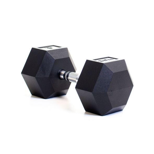 Body Power 30KG Rubber Hex Dumbbells (x2)