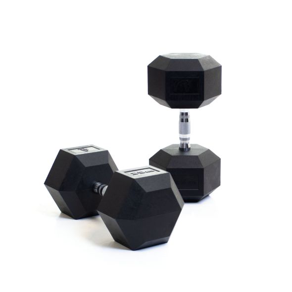 Body Power 35Kg Rubber Hex Dumbbells (x2)