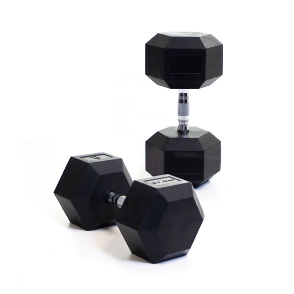 Body Power 37.5Kg Rubber Hex Dumbbells (x2)