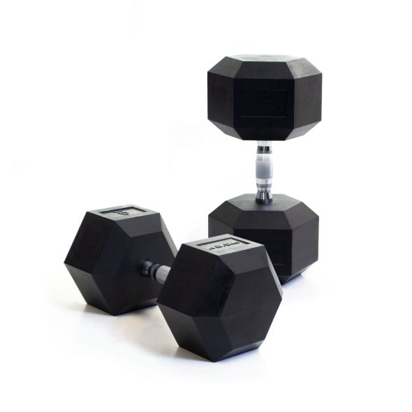 Body Power 42.5Kg Rubber Hex Dumbbells (x2)