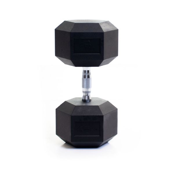 Body Power 45Kg Rubber Hex Dumbbells (x2)