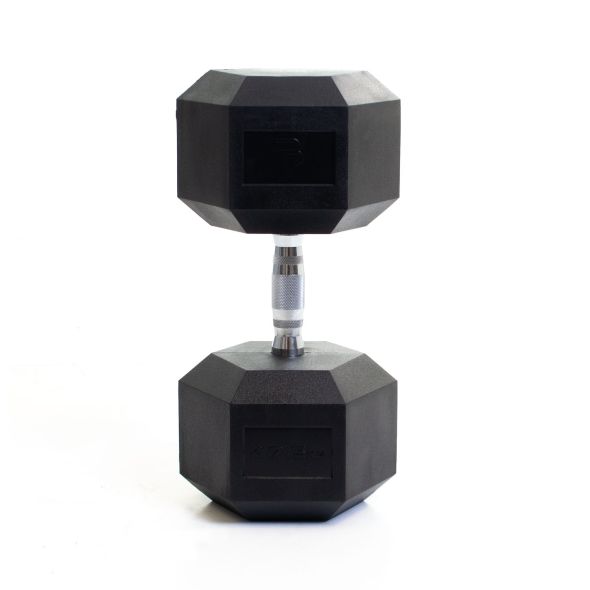 Body Power 47.5Kg Rubber Hex Dumbbells (x2)