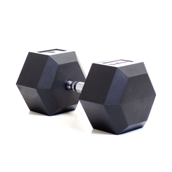 Body Power 50Kg Rubber Hex Dumbbells (x2)