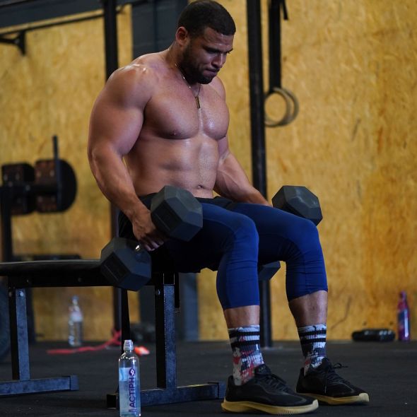 Body Power 50Kg Rubber Hex Dumbbells (x2)