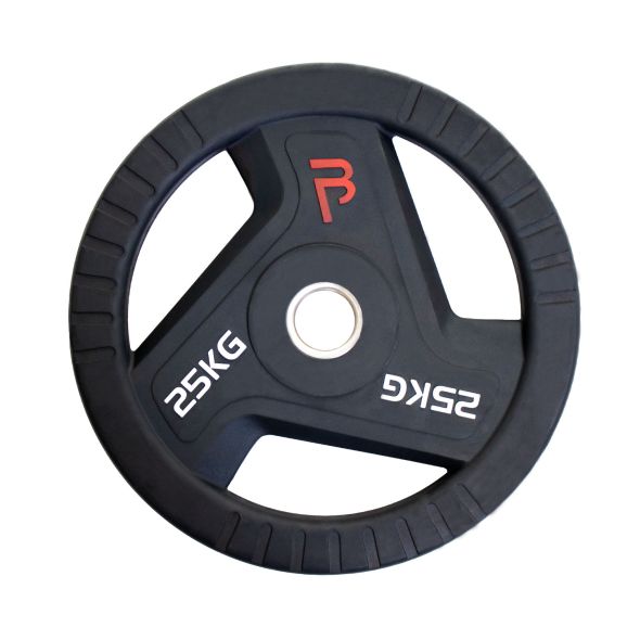 Body Power 25kg Rubber Tri-Grip Olympic Weight Plates (x2)