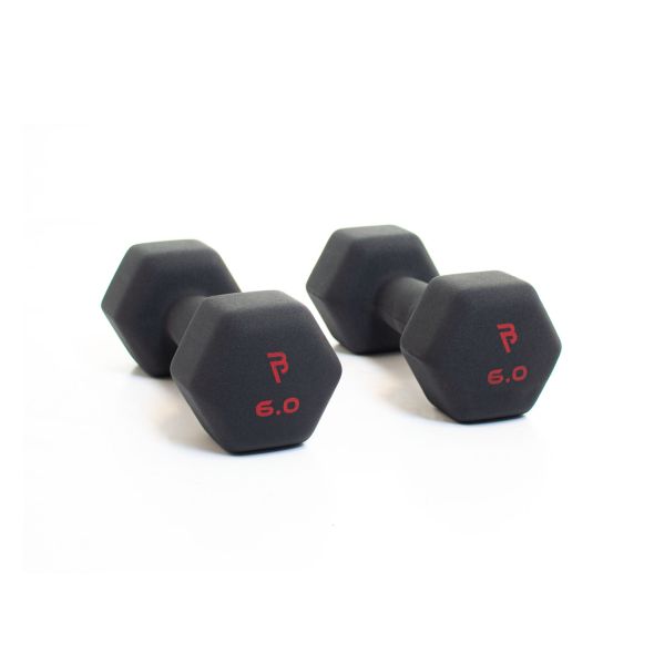 Body Power 6Kg Neoprene Hex Dumbbells (x2)