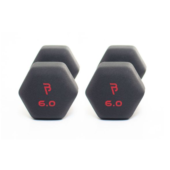 Body Power 6Kg Neoprene Hex Dumbbells (x2)
