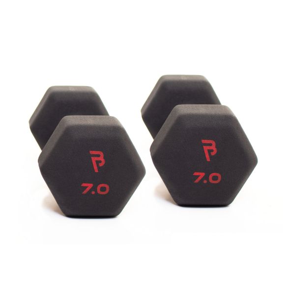 Body Power 7Kg Neoprene Hex Dumbbells (x2)