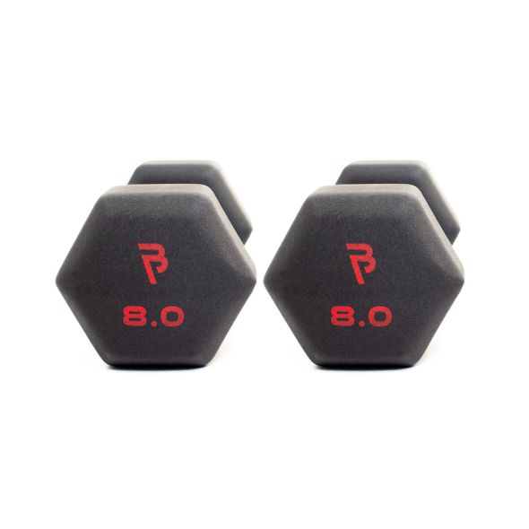 Body Power 8Kg Neoprene Hex Dumbbells (x2)