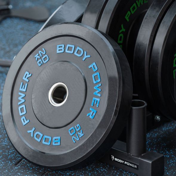 Body Power 90Kg Solid Rubber Olympic Weight Set