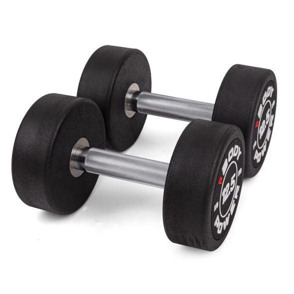 Body Power 12.5kg Pro Round Rubber Dumbbells (x2)