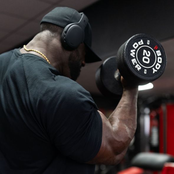 Body Power 20kg Pro Round Rubber Dumbbells (x2)
