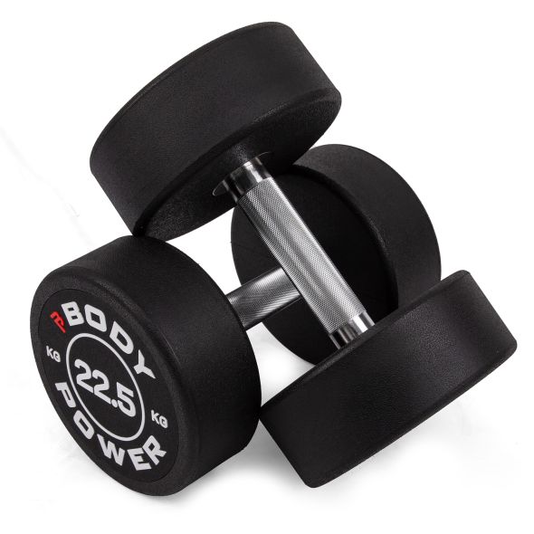 Body Power 22.5kg Pro Round Rubber Dumbbells (x2)