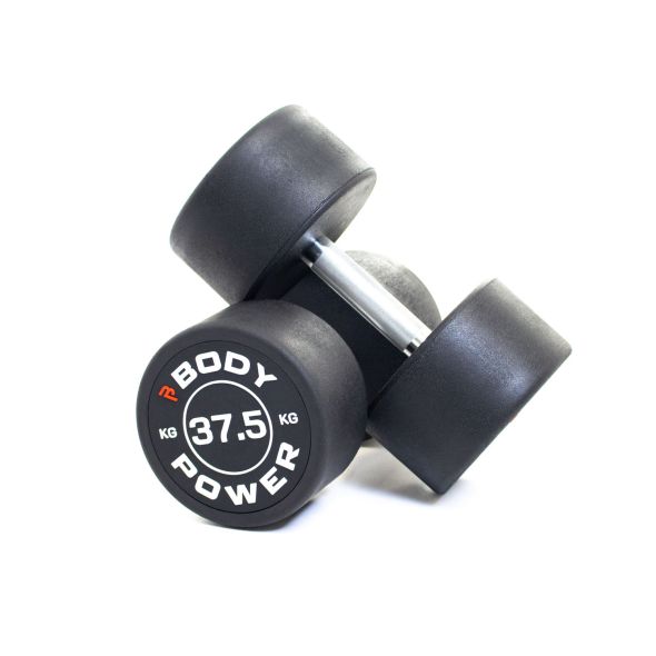 Body Power 37.5kg Pro Round Rubber Dumbbells (x2)