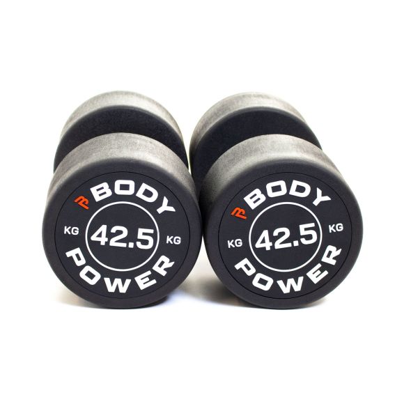Body Power 42.5kg Pro Round Rubber Dumbbells (x2)
