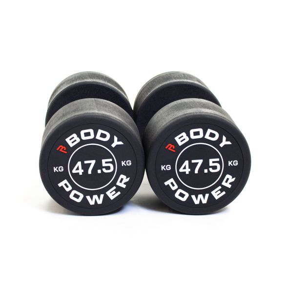 Body Power 47.5kg Pro Round Rubber Dumbbells (x2)