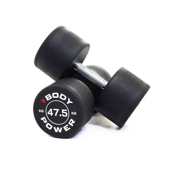 Body Power 47.5kg Pro Round Rubber Dumbbells (x2)