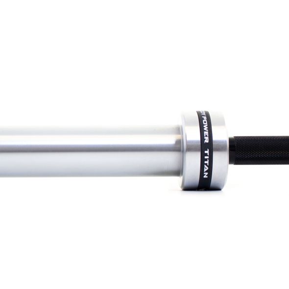 Body Power TITAN 2.3m 20kg Competition Deadlift Barbell - Black Shaft with Chrome Sleeves - 680kg Rated
