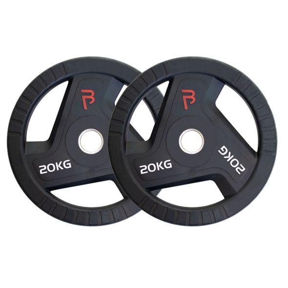 Body Power 60kg Rubber Tri-Grip Olympic Weight Plate Set
