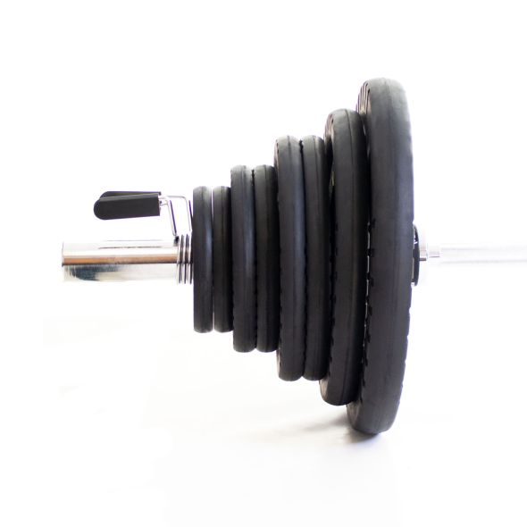 Body Power 115kg Rubber Tri-Grip Olympic Weight Set