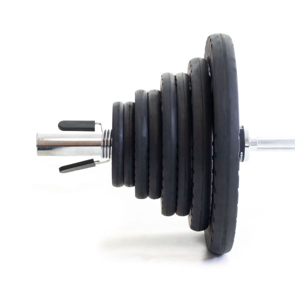 Body Power 125kg Rubber Tri-Grip Olympic Weight Set