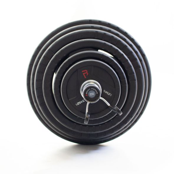Body Power 145kg Rubber Tri-Grip Olympic Weight Set