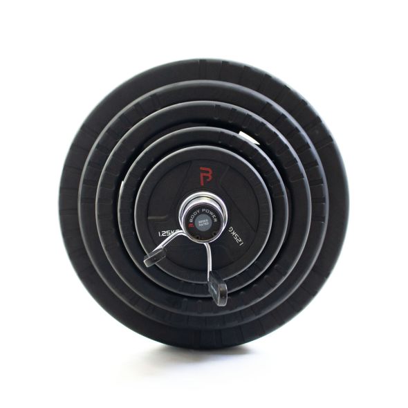 Body Power 155kg Rubber Tri-Grip Olympic Weight Set