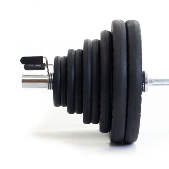 Body Power 155kg Rubber Tri-Grip Olympic Weight Set