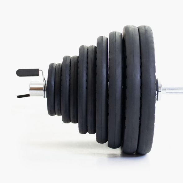 Body Power 185kg Rubber Tri-Grip Olympic Weight Set