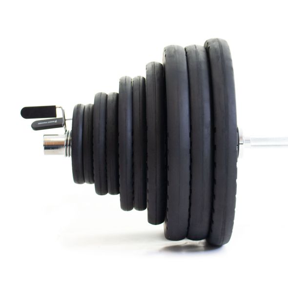 Body Power 205kg Rubber Tri-Grip Olympic Weight Set