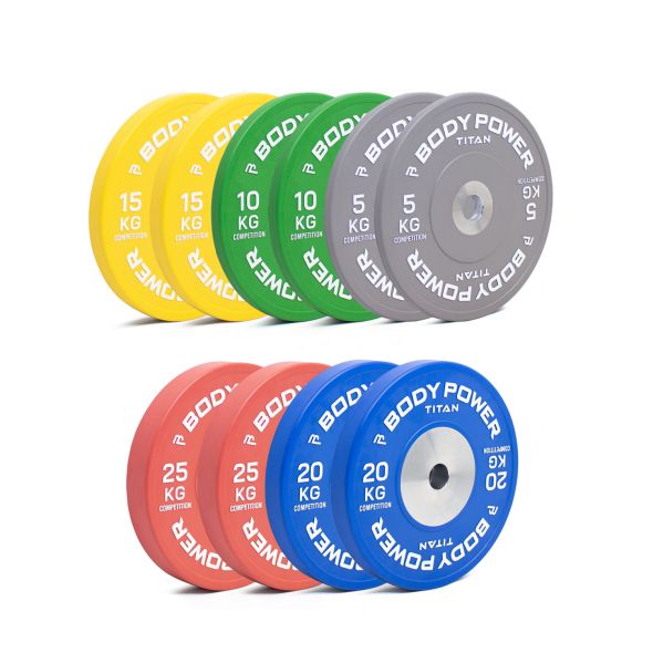 Body Power TITAN 150kg Competition Bumper Weight Plate Set