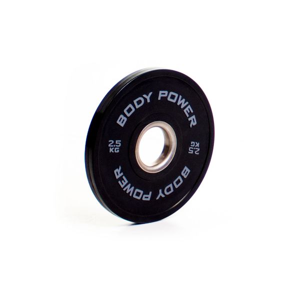 Body Power 175kg Solid Rubber Bumper Kit with Competition Teflon Barbell in Blue