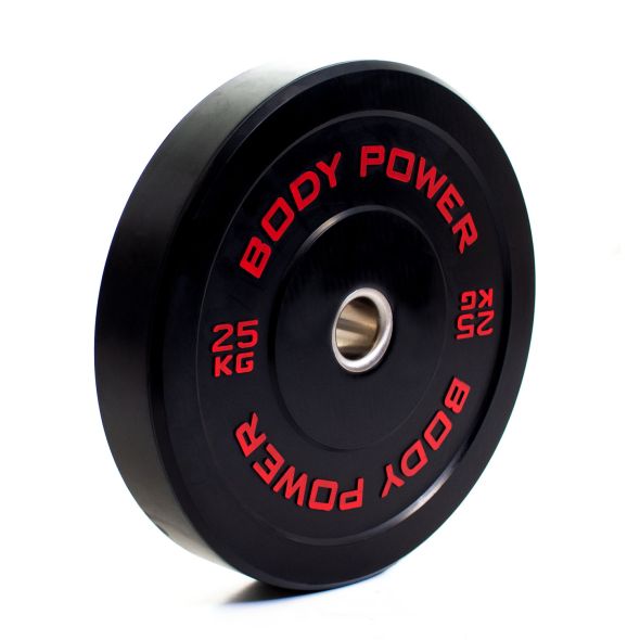 Body Power 175kg Solid Rubber Bumper Kit with Competition Teflon Barbell in Blue